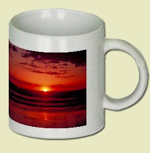 Red Double Sun Coffee Mug